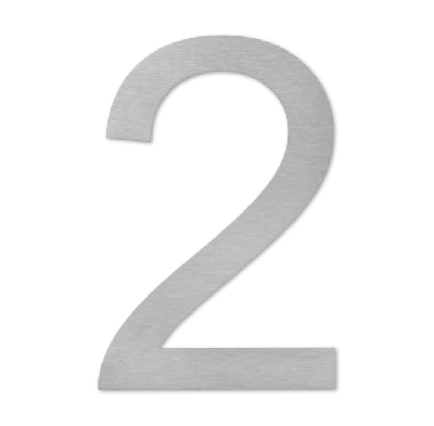 LIROdesign huisnummer 2 RVS - 30 cm - per stuk LIROdesign huisnummer 2 RVS - 30 cm - per stuk