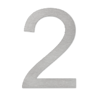LIROdesign huisnummer 2 RVS - 30 cm - per stuk