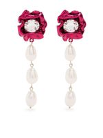 Sterling King boucles d'oreilles Lola serties de cristal et de perles - Rose