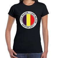 Verkleed T-shirt voor dames - Belgie - zwart - supporter - themafeest