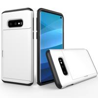 Schokbestendig robuuste Armor beschermende case voor Galaxy S10e met kaartsleuf (wit)