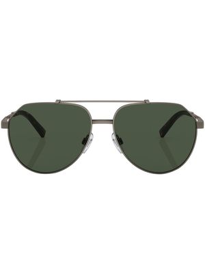 Dolce & Gabbana Eyewear lunettes de soleil à monture pilote - Métallisé
