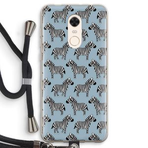 Zebra: Xiaomi Redmi 5 Transparant Hoesje met koord