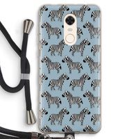 Zebra: Xiaomi Redmi 5 Transparant Hoesje met koord