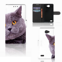 LG Bello 2 Telefoonhoesje met Pasjes Kat - thumbnail