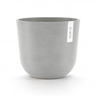 Ecopots Oslo kunststof bloempot Wit/Grijs - Ø 23,4 cm