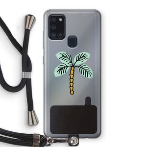 Palmboom: Samsung Galaxy A21s Transparant Hoesje met koord