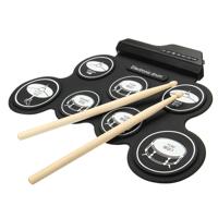 Draagbare siliconen Hand Roll USB elektronische Drum zwart pictogram versie