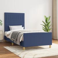 Bedframe zonder matras 100x200 cm stof blauw