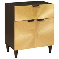 Nachtkastje Zwart en Goud 50 x 33 x 60 cm massief mangohout
