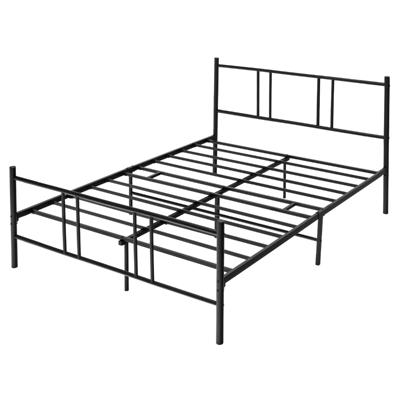 Metalen Bedframe Platform Bedframe met Hoofdbord & Voetbord Zware Stalen Latten Ondersteuning Matras Stichting Geluidsvrij Zwart