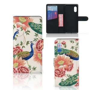 Telefoonhoesje met Pasjes voor Samsung Xcover Pro Pink Peacock