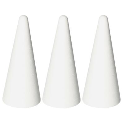 Piepschuim kegel - 3x - wit - H21 cm - styropor vormen - Hobby/diy - knutselmateriaal Piepschuim kegel - 3x - wit - H21 cm - styropor vormen - Hobby/diy - knutselmateriaal