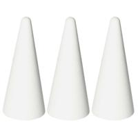 Piepschuim kegel - 3x - wit - H21 cm - styropor vormen - Hobby/diy - knutselmateriaal