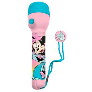 Disney Minnie Mouse kinder zaklamp/leeslamp - roze/blauw - kunststof - 16 x 4 cm - Kinder zaklampen