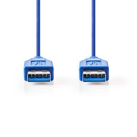 Nedis CCGP61000BU10 USB-kabel 1 m USB 3.2 Gen 1 (3.1 Gen 1) USB A Blauw - thumbnail