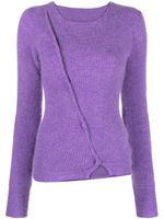 Jacquemus cardigan Le Maille Pau à design asymétrique - Violet