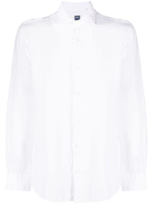 Fedeli chemise en lin à boutonnière - Blanc