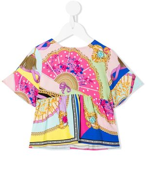 Versace Kids t-shirt péplum à imprimé graphique - Multicolore
