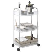 VidaXL Opbergtrolley 3-laags 37x28x68 cm acryl transparant