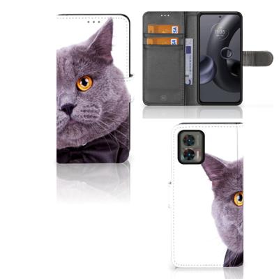 Motorola Edge 30 Neo | Telefoonhoesje | Met pasjeshouder | Kat