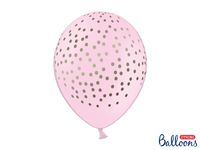 Ballonnen Pastel Licht Roze Stippen - 6 Stuks