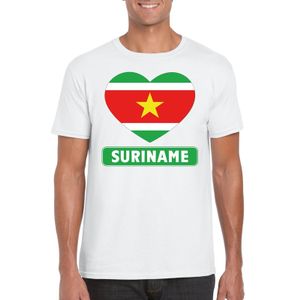 I love Suriname t-shirt wit heren 2XL  -