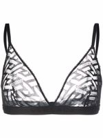 Versace brassière Greca Signature en tulle - Noir