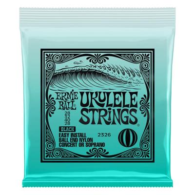 Ernie Ball 2326 Ukulele Snaren Zwart Nylon met Baleinde (28-28) Hoge G