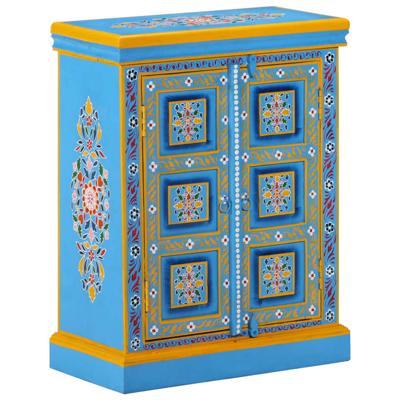Wandkast handgeschilderd massief mangohout turquoise