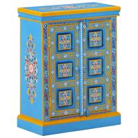 Wandkast handgeschilderd massief mangohout turquoise