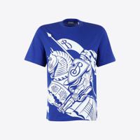 T-shirt Felblauw Print