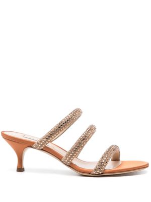 Casadei sandales Stratosphere 60 mm à ornements - Marron
