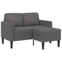 2-zitsbank met chaise longue, L-vormig, grijs, 125 cm, kunstleer