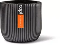 Capi nature groove indoor bol bloempot 9x8 cm zwart
