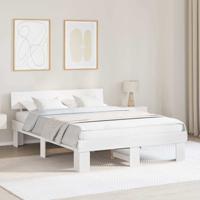 Bedframe met hoofdeinde Wit 140 x 200 cm Massief grenenhout Bedframe met hoofdeinde Wit 140 x 200 cm Massief grenenhout