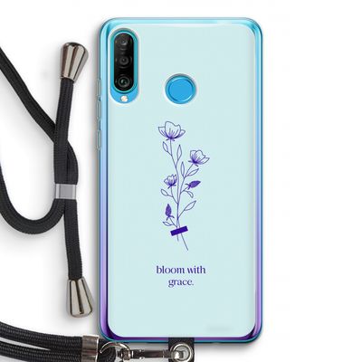 Bloom with grace: Huawei P30 Lite Transparant Hoesje met koord