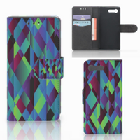 Sony Xperia X Compact Book Case Abstract Green Blue