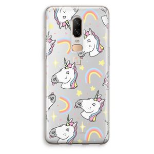 Rainbow Unicorn: OnePlus 6 Transparant Hoesje