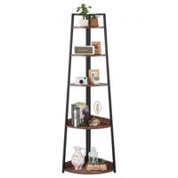 VEVOR 5-laags hoekplank, hoekboekenplank, plantenplank, staande plank, bruin
