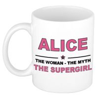 Naam cadeau mok/ beker Alice The woman, The myth the supergirl 300 ml   -