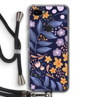Flowers with blue leaves: Pixel 3a Transparant Hoesje met koord
