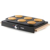 Crêpemaker - DOMO - DO8717P - 1000 W - Maakt 6 crêpes (11,5 cm diameter) - Verstelbare thermostaat - Zwart/Hout