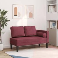 Chaise longue met kussens stof wijnrood - thumbnail