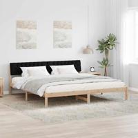 Bedframe Bruin en zwart 200 x 200 cm Massief grenenhout