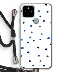 Blauwe stippen: Pixel 5 Transparant Hoesje met koord