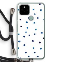 Blauwe stippen: Pixel 5 Transparant Hoesje met koord