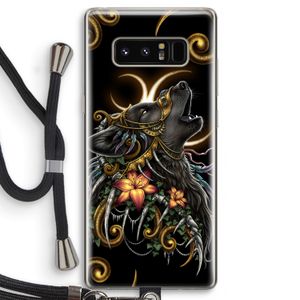 Huilende Wolf: Samsung Galaxy Note 8 Transparant Hoesje met koord
