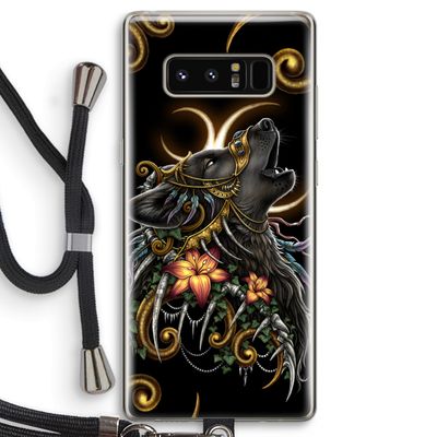 Huilende Wolf: Samsung Galaxy Note 8 Transparant Hoesje met koord