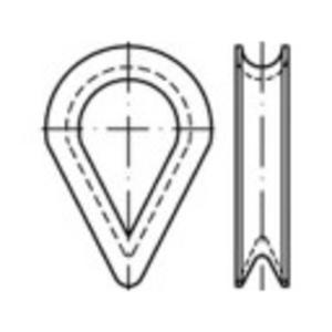 TOOLCRAFT 138931 Staaldraadkous 3.5 mm Staal Galvanisch verzinkt DIN 6899 100 stuk(s)